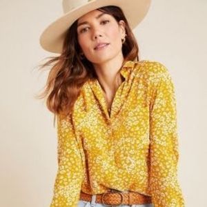 Cloth and Stone Classic Button Down Yellow Flowers